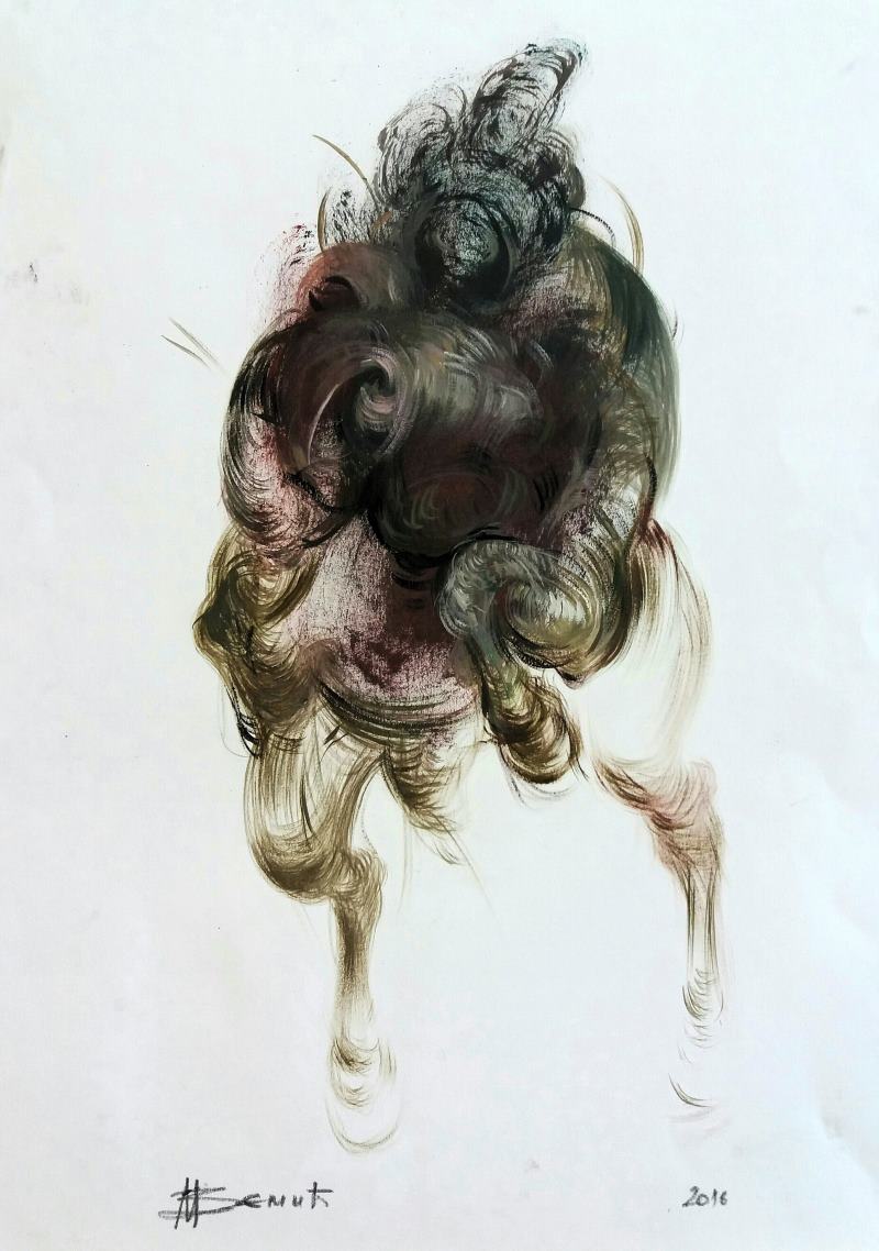 12. bez naziva, 70 x 50, komb. teh. na papiru, 2016.